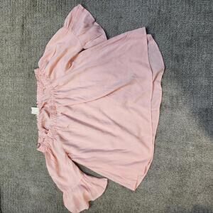 PPLA Blouse Pink Short Sleeve Off Shoulder Women’s Size Large